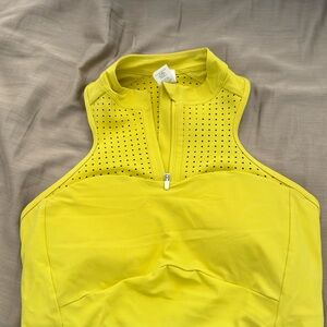 Lululemon Athletica Yellow Perforated Zip-Up Top
